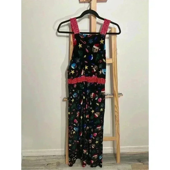 Love on a Hanger Women’s Cat jumpsuit Holiday Christmas outfit Size Small w/pock - Picture 5 of 7